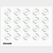 Modern Chic Greenery Eucalyptus Gold Baby shower Ronde Sticker (Vel)