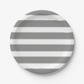 Modern Chic Grey Stripe verjaardagsfeestje Papieren Bordje (Voorkant)