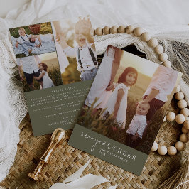 Modern chic | Groen Nieuwjaar Foto Jaar in de Revi Feestdagenkaart