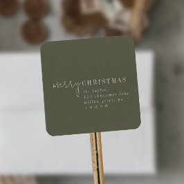 Modern chic | Groen Vrolijk Kerstmis Terugkeeradre Vierkante Sticker