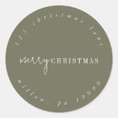 Modern Chic | Groene Cirkelvormig Retouradres Ronde Sticker (Voorkant)