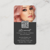 Modern chic Hair Stylish QR code foto Visitekaartje (Achterkant)