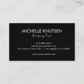 Modern Chic Hair Stylist Beauty Salon Black Silver Visitekaartje (Achterkant)