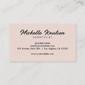 Modern Chic Hair Stylist Beauty Salon Blush Pink Visitekaartje (Achterkant)