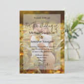 modern chic handwriting faded photo wedding kaart (Staand voorkant)