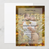 modern chic handwriting faded photo wedding kaart (Voorkant / Achterkant)