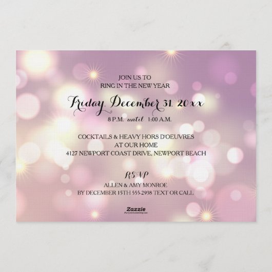 Modern Chic Happy New Year's Eve Party Kaart (Achterkant)