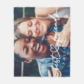 Modern Chic Heart Best Friends Besties BFF Foto Fleece Deken (Voorkant)