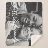 Modern Chic Heart Best Friends Besties BFF Foto Sherpa Deken (Voorkant)