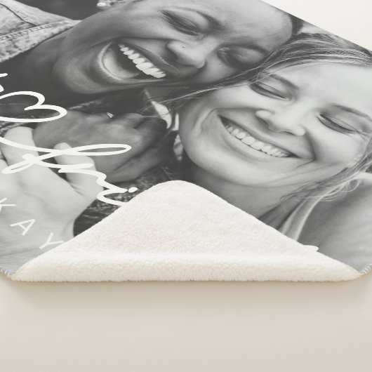 Modern Chic Heart Best Friends Besties BFF Foto Sherpa Deken (3/4)