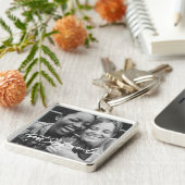 Modern Chic Heart Best Friends Besties BFF Foto Sleutelhanger (Zijkant)