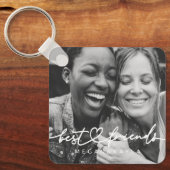 Modern Chic Heart Best Friends Besties BFF Foto Sleutelhanger (Voorkant)