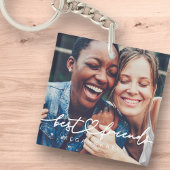 Modern Chic Heart Best Friends Besties BFF Foto Sleutelhanger