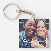 Modern Chic Heart Best Friends Besties BFF Foto Sleutelhanger (Voorkant)