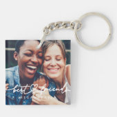 Modern Chic Heart Best Friends Besties BFF Foto Sleutelhanger (Achterkant)