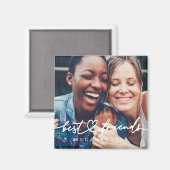 Modern Chic Heart Best Friends Besties BFF Photo Magneet (Voorkant / Achterkant)