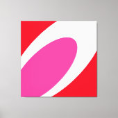 Modern Chic Helder Rood Roze Wit Abstract Curves Canvas Afdruk (Voorkant)