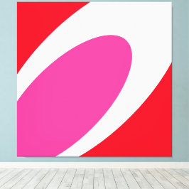 Modern Chic Helder Rood Roze Wit Abstract Curves Canvas Afdruk