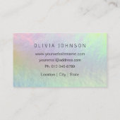 Modern Chic Holographic Opal Stone Business Card Visitekaartje (Achterkant)