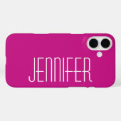 Modern Chic Hot Pink, minimalistisch, Jumbo Name Case-Mate iPhone Case (Achterkant (horizontaal))