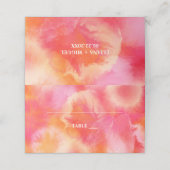 modern chic hot roze en oranje Waterverf bruiloft Plaatskaartje (Buitenkant ongevouwen)