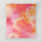 modern chic hot roze en oranje Waterverf bruiloft Plaatskaartje (Binnenkant ongevouwen)