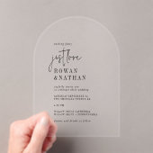 Modern Chic houdt gewoon van moderne unieke boogbr Acryl Uitnodigingen (Insitu (Draagbaar))