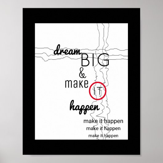 modern chic inspirerend quote poster droom big (Voorkant)