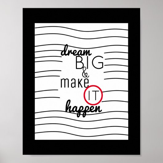 modern chic inspirerend quote poster droom big (Voorkant)