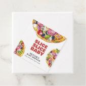 Modern Chic Italian Slice Slice Pizza Baby Shower Bedankjes Labels (In situ)