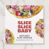 Modern Chic Italian Slice Slice Pizza Baby Shower Bedankjes Labels (Voorkant)