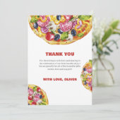 Modern Chic Italian Slice Slice Pizza Baby Shower Bedankkaart (Staand voorkant)