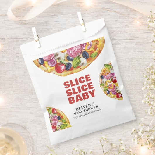 Modern Chic Italian Slice Slice Pizza Baby Shower Bedankzakje (Geknipt)