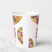 Modern Chic Italian Slice Slice Pizza Baby Shower Papieren Bekers (Links)
