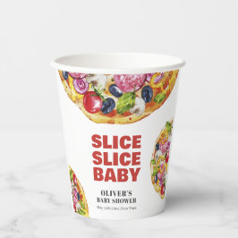 Modern Chic Italian Slice Slice Pizza Baby Shower Papieren Bekers