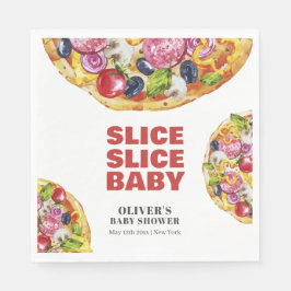 Modern Chic Italian Slice Slice Pizza Baby Shower Servet