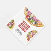 Modern Chic Italian Slice Slice Pizza Baby Shower Servet (Hoek)
