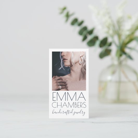 Modern Chic Jewelry Designer Visitekaartje (Staand voorkant)
