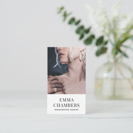 Modern Chic Jewelry Designer Visitekaartje (Staand voorkant)