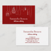 Modern Chic Kitchen Utensils Cooking and Catering Visitekaartje (Voorkant / Achterkant)