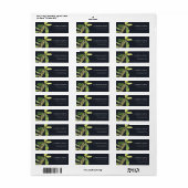 MODERN CHIC LEAFY BLACK FOLIAGE WATERVERF ADRES ETIKET (Full Sheet)