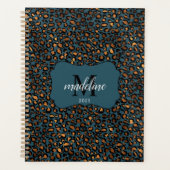 Modern Chic Leopard Pattern Mongorammed Planner (Voorkant)