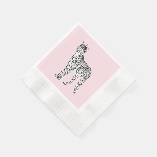 Modern Chic Leopard Queen Monogram Napkins Servet (Hoek)