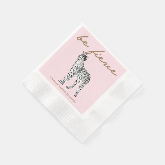 Modern Chic Leopard Queen Monogram Napkins Servet (Hoek)