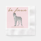Modern Chic Leopard Queen Monogram Napkins Servet (Voorkant)