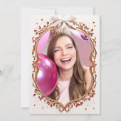 Modern Chic Lijst Wilde Bloemen Foto Vrijgezellenf Kaart (Achterkant)