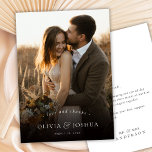 Modern Chic Love and Thanks Single Photo Wedding Bedankkaart<br><div class="desc">Minimalist, stylish, and elegant Love and Thanks photo wedding thank you card. Thank your guests with this elegance romantic single photo wedding thank you card. Featuring a clean layout, refined typography, and a timeless aesthetic, it’s perfect for modern and classic wedding styles alike. Easily customize the photo and message to...</div>