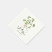 Modern Chic Lucky Shamrock met Bow baby shower Servet (Hoek)