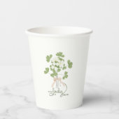 Modern Chic Lucky Shamrock with Bow baby shower Papieren Bekers (Voorkant)