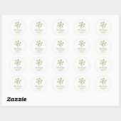 Modern Chic Lucky Shamrock with Bow baby shower Ronde Sticker (Vel)